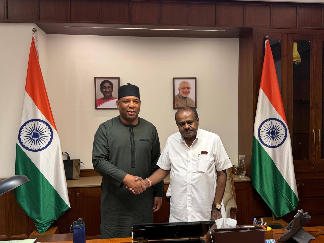 ಉಕ್ಕು ವಲಯದಲ್ಲಿ ಭಾರತ-ನೈಜೀರಿಯಾ ದ್ವಿಪಕ್ಷೀಯ ಸಹಕಾರ: ನೈಜೀರಿಯಾ ಸಚಿವರೊಂದಿಗೆ ಹೆಚ್.ಡಿ. ಕುಮಾರಸ್ವಾಮಿ ಮಹತ್ವದ ಚರ್ಚೆ